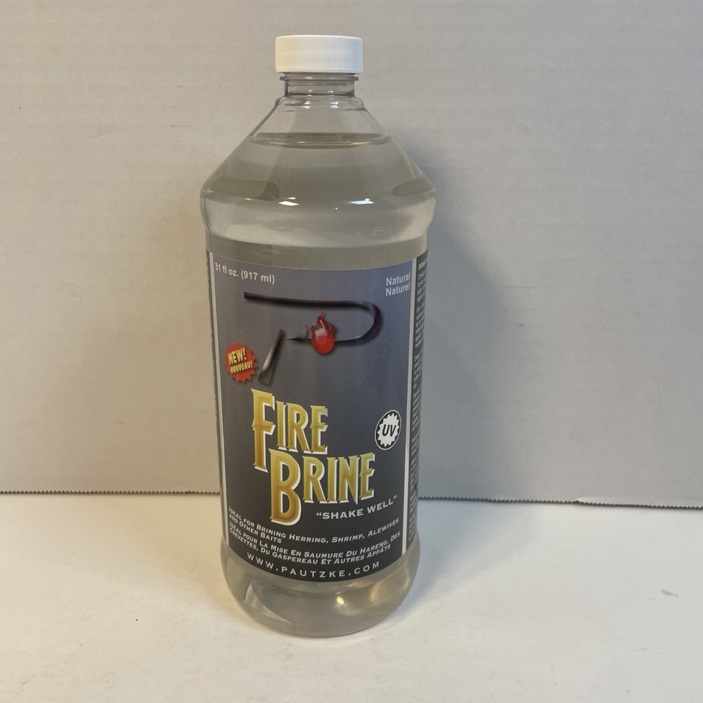 Pautzke Bait Brine 31oz Natural Fire Brine UV Enhanced Liquid Bait‎ Cure